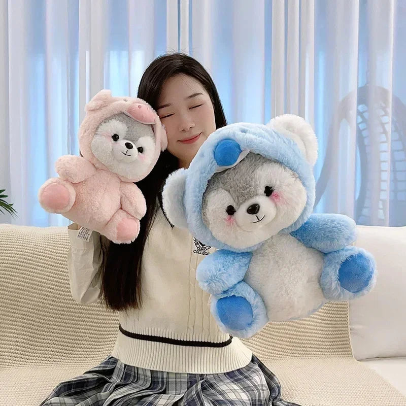 Cosplay Pink Pig Koala Dinosaur Fox Plushie Husky Plush Toy Girl Cuddly Baby Appease Doll Kids Birthday Christmas Gift