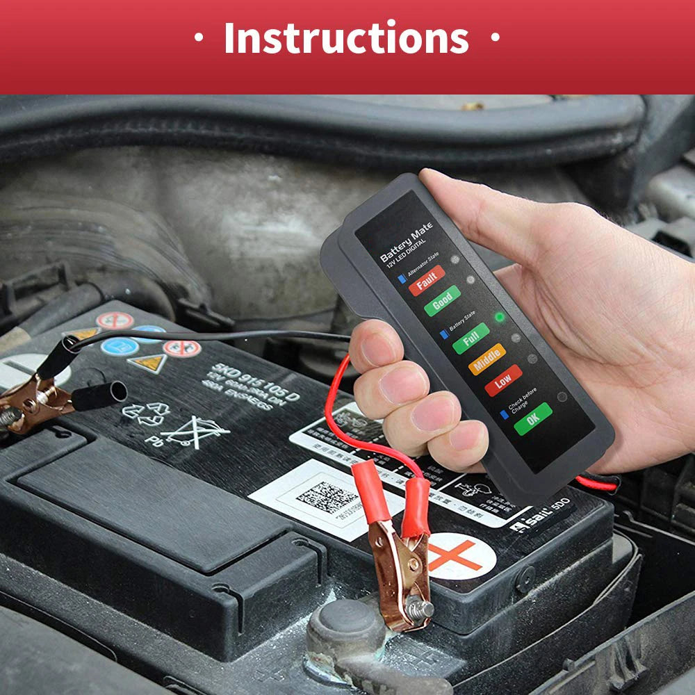 1/2pcs 12V Car Battery Tester Alternator Tester Automotive,Battery Checker Analyzer to Check Alternator Battery Charging System