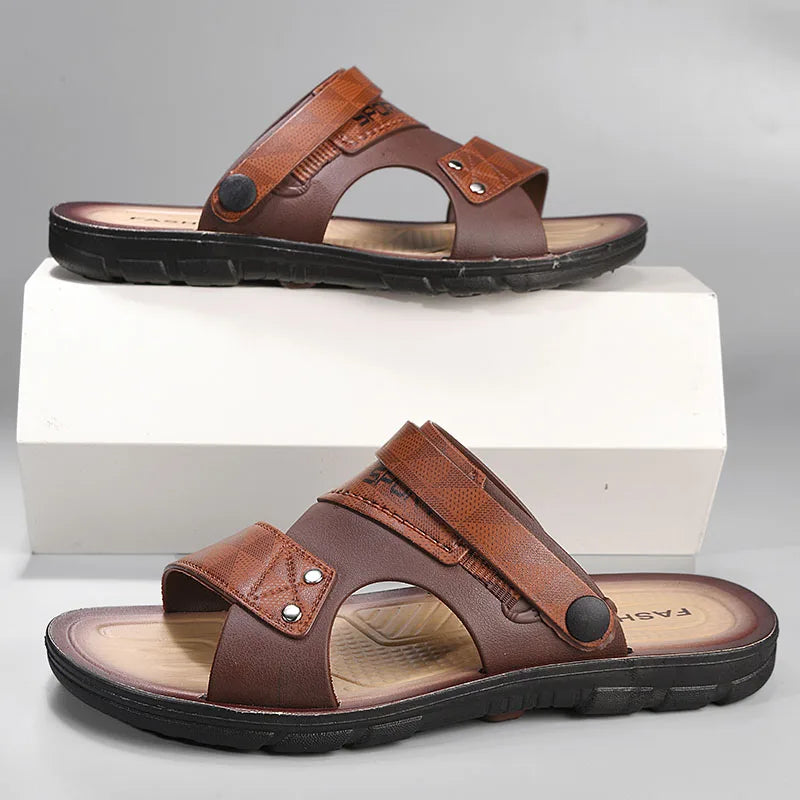 Fashion Sandals Men Summer Comfortable Adult Men's  Casual Slippers Beach Shoes For Men Non-slip Open-toe Sandals Male