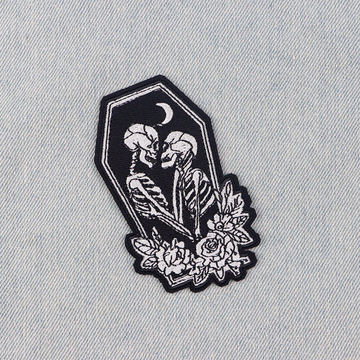Skull Embroidery Patch Vintage Moon Iron On Patches For Clothing Flower Thermoadhesive Patches On Clothes DIY Sew Badges
