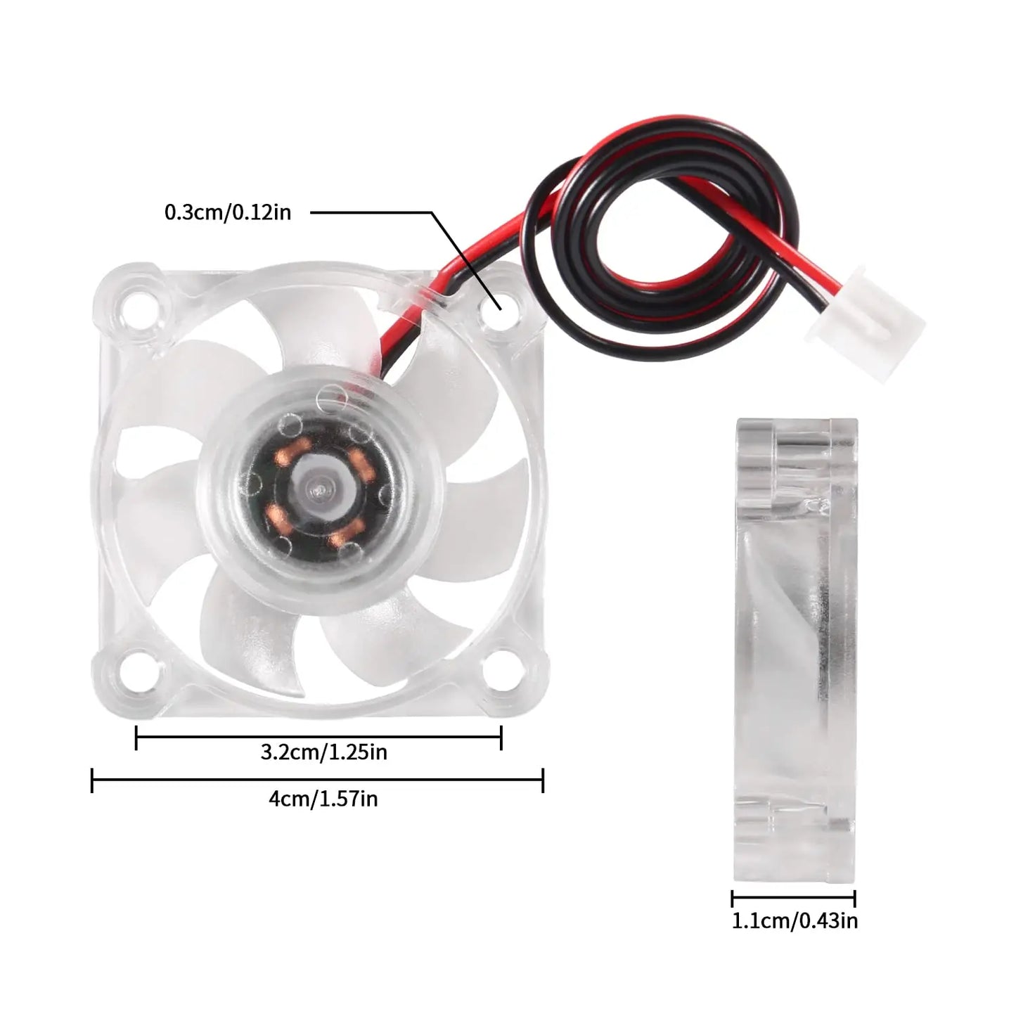 2pcs 40mm RGB Fan 12V 24V Ender 3 Fan Upgrade 24 Volt Fans LED Colorful 4010 Hydraulic Bearing, Works with Ender 3 Pro 3X CR-10S