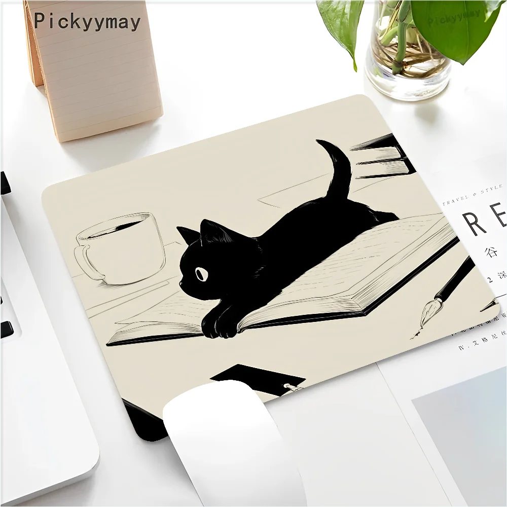 Funny Black Cat Mouse pad PC Desk Mat Table Big Mouse Pad PC Non-slip Rug z2