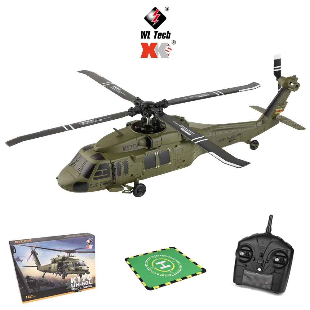 K170 RC Helicopter UH-60L 4 Channel Remote Control brushless, Gyro and LED Light