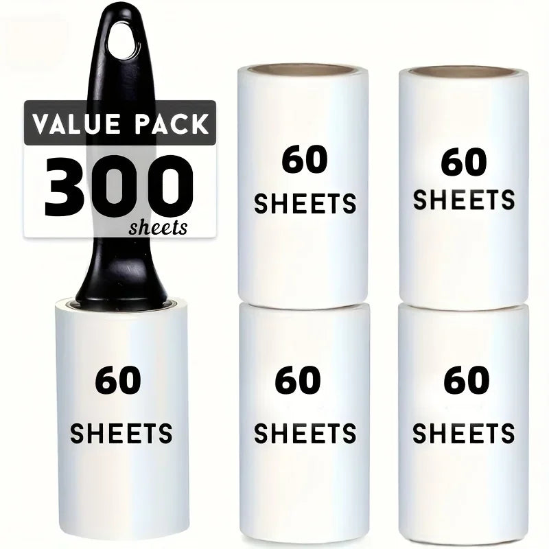 60 Sheets/roll Extra-Sticky Lint Roller for Pet Hair Removal,Ideal for Dog & Cat Owners,Perfect for Clothes & Furniture Cleaning