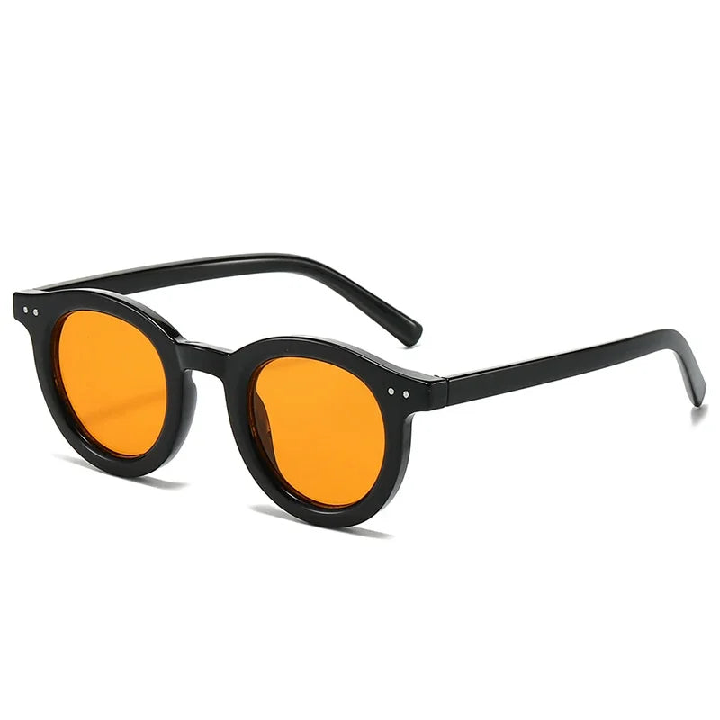 JNPCXI New Oval Sunglasses Women Fashion Clear Gradient Shades UV400 Black Orange Men Trending Rivets Punk Sun Glasses