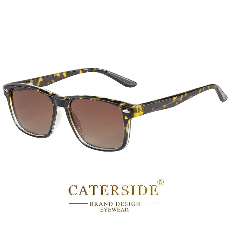 CATERSIDE New Polarized Sunglasses Men TR90 Square Ultralight Fashion Sun Glasses Women's Brand Driving Party Glasses Gift Set