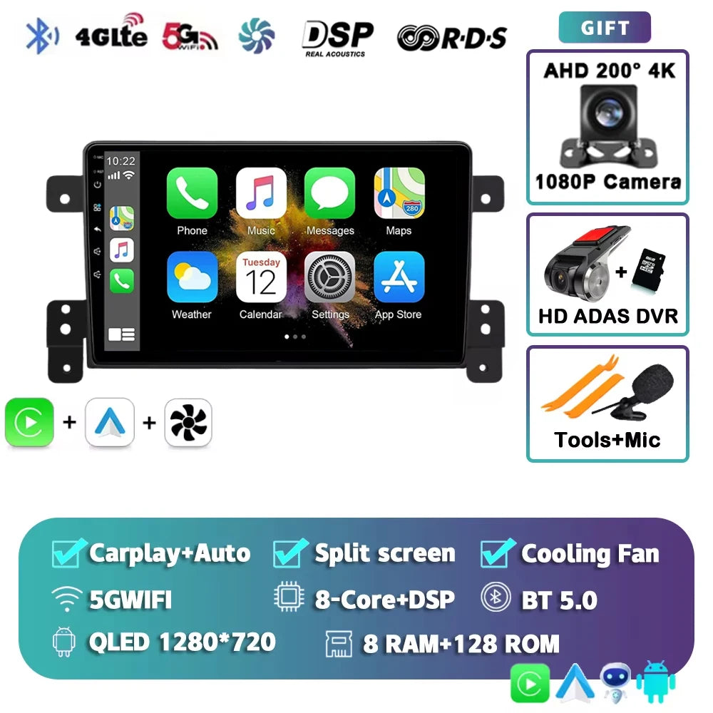 Android 15 Car Radio For Suzuki Grand Vitara 3 2005-2015 Wireless CarPlay Android Auto Multimedia Player GPS 4G WiFi Autoradio 2