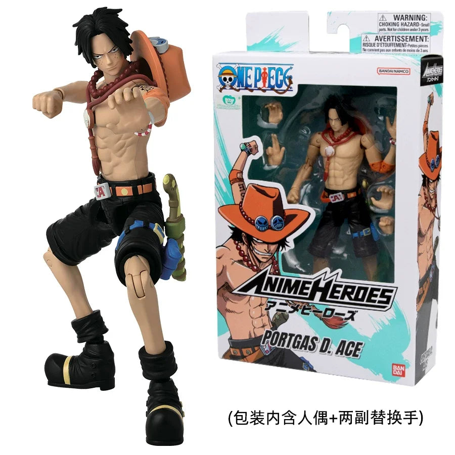 Special Offer16cm Genuine Bandai One Piece Anime Heros Series Action Figure Luffy Roronoa Zoro Sanji Collectible Joint Mobile Do