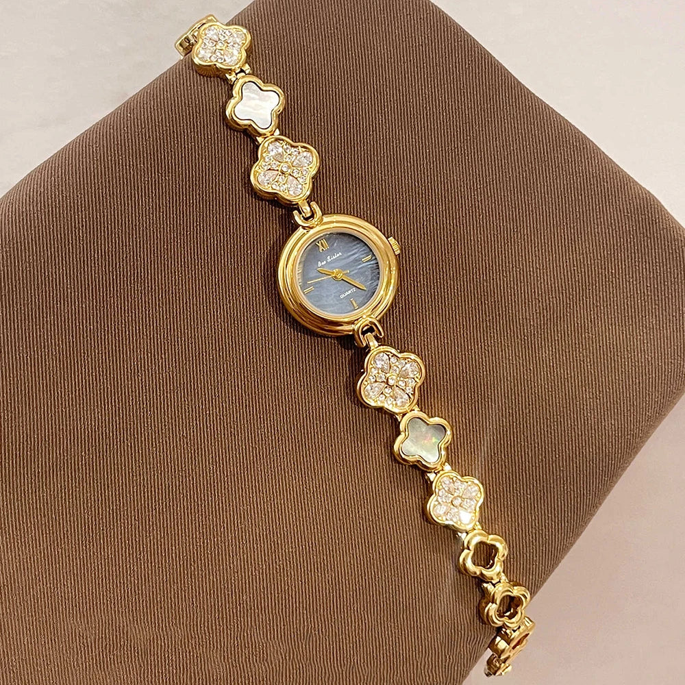 Bee Sister Vintage Watches for Women Temperament Round Dial Quartz Retro Watch Ladies Luxury Bracelet Wristwatch Gift