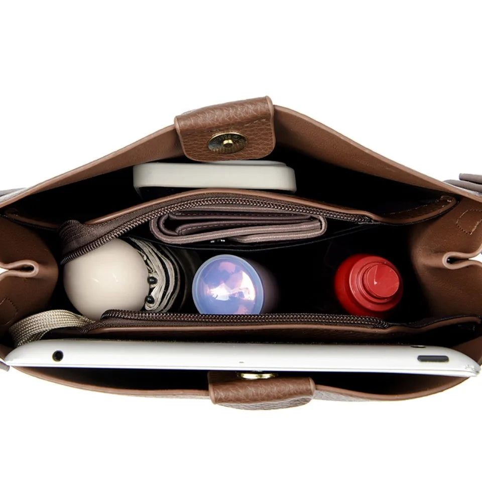 Hand Top-Handle Bags Pu Leather Purse Ladies Crossbody Bag Medium Casual Tote