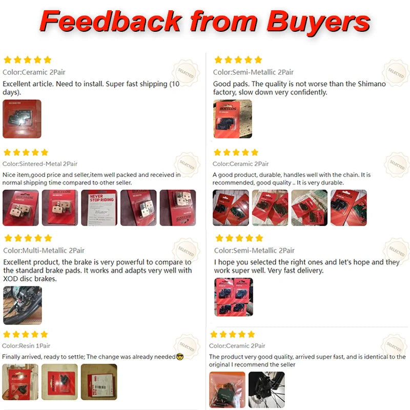BUCKLOS Bicycle Hydraulic Disc Brake Pad Semi-Metal Ceramic MTB Bike Brake Pads for SHIMANO B01S MT200 SRAM AVID HAYES Magura