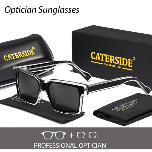 CATERSIDE Unisex Fashionable Optical Sunglasses Premium Acetate Frame Prescription Glasses Customized Lenses Gift Glasses UV400