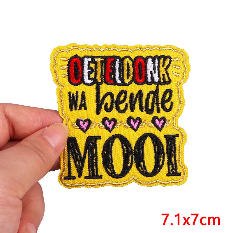 Netherland Oeteldonk Emblem Embroidery Patch Iron On Patches For Clothes DIY Star Heart Carnival For Netherland Embroidery Patch
