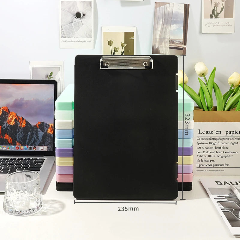 Durable Plastic A4 File Organizer with Clip, Large Capacity, Multi-Functional Document Holder for Students & Office Use
