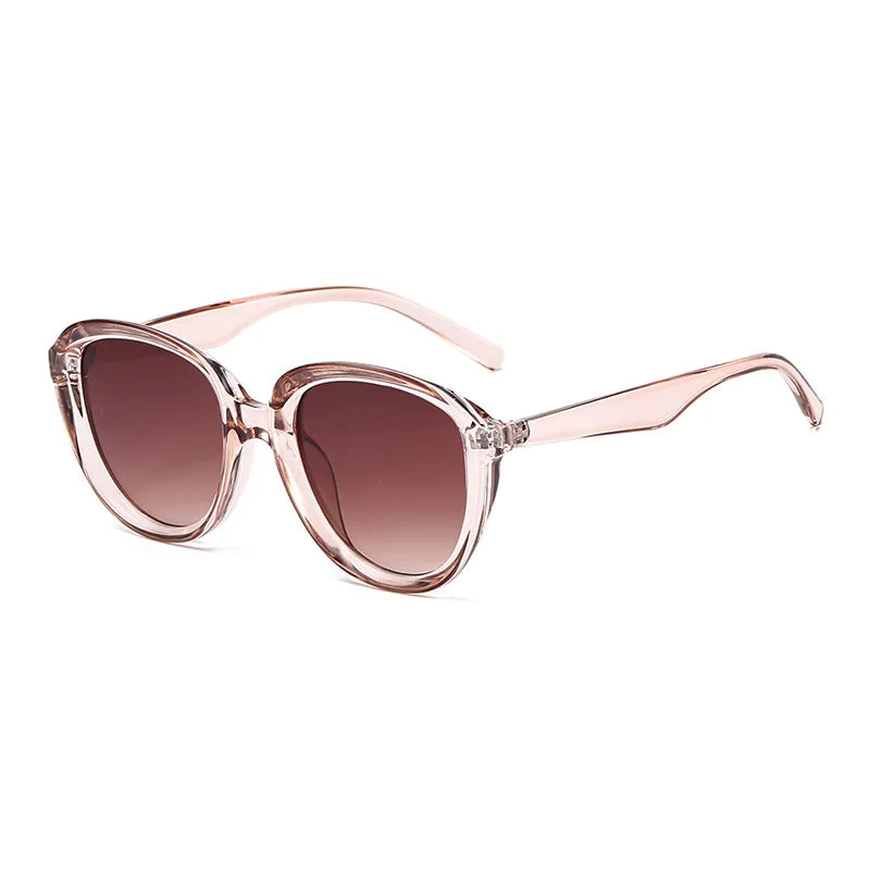JNPCXI Retro Cat Eye Women Sunglasses Shades UV400 Fashion Brown Tea Trending Rivets Punk Men Sun Glasses
