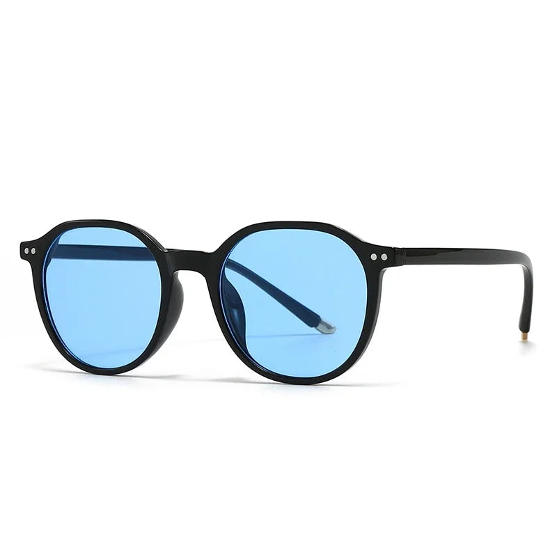 JNPCXI Fashion Round Sunglasses Women Vintage Rivets Punk Men Ins Popular Shades Gradient Sun Glasses UV400