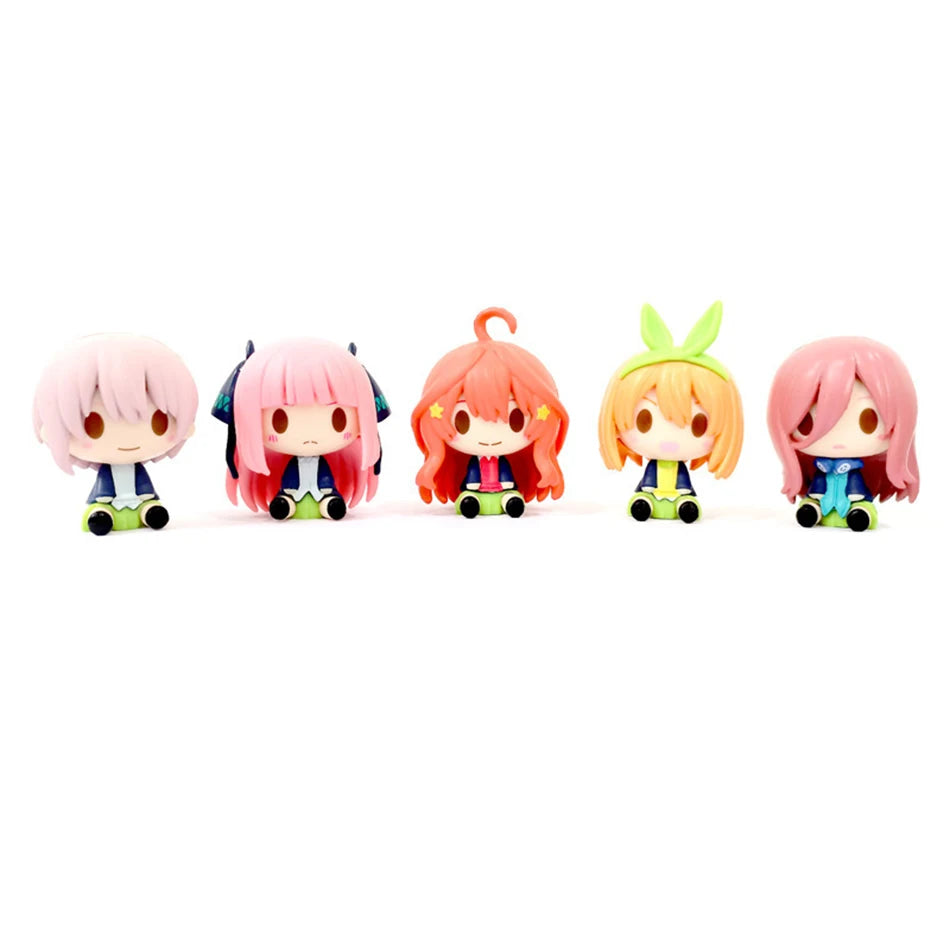 5Pcs The Quintuplets 4-5cm Mini Anime Figure Kazuhana Nino Miku Nakano Shika May
