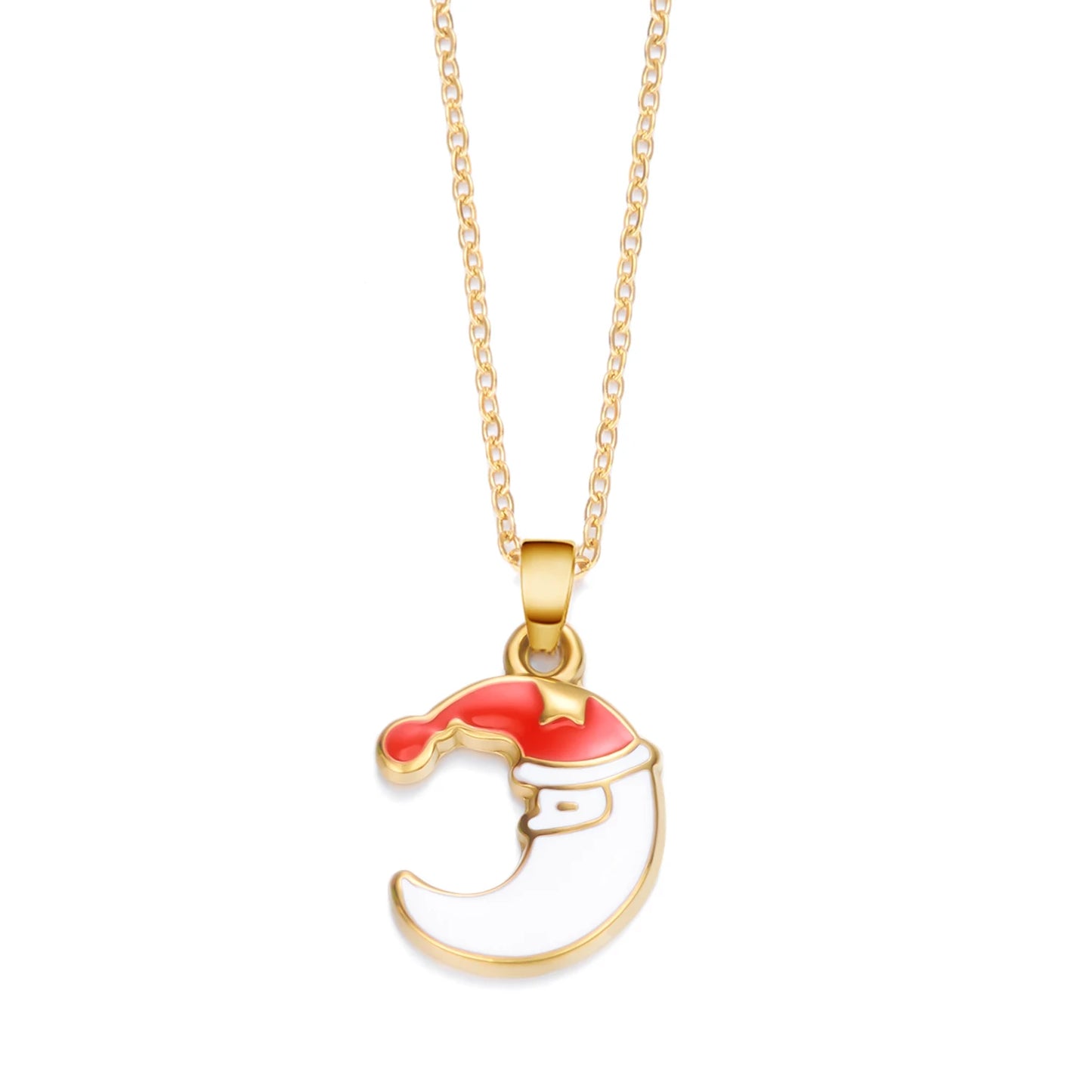 Stainless Steel Colorful Drip Oil Christmas Tree Snowman Pendant Necklace For Women Y2k Fashion Neck Chain Jewelry New Year Gift