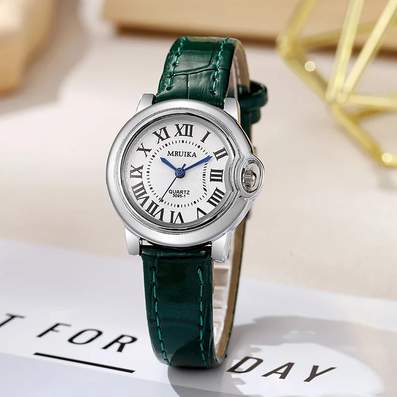Hot Top Brand Luxury Women's  Atmosphere Rome Dial Quartz Watches Fashion Lady Leather Strap Wristwatch Love Gift Relógio