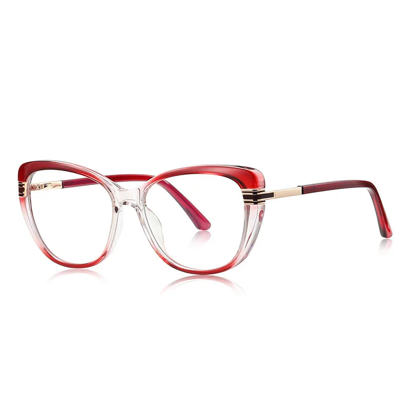JNPCXI New Vintage Cat Eye Women TR90 Glasses Frame Fashion Clear Anti-Blu-Ray Lens Eyewear Men Optical Frame