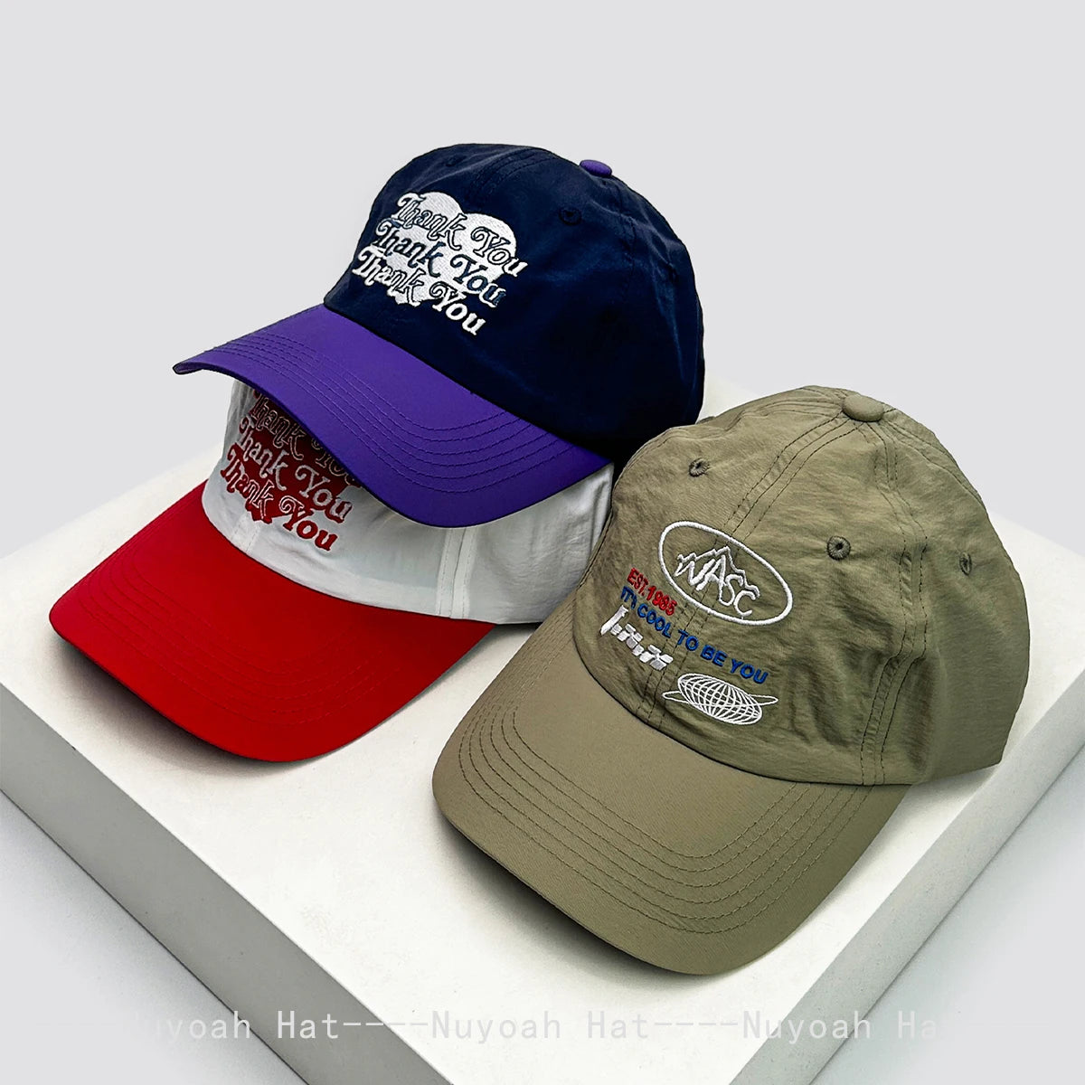 New Unisex Quick Drying Letter Embroidery Baseball Hats Sunshade Color Block Breathable Outdoor Peaked Caps Versatile Personal
