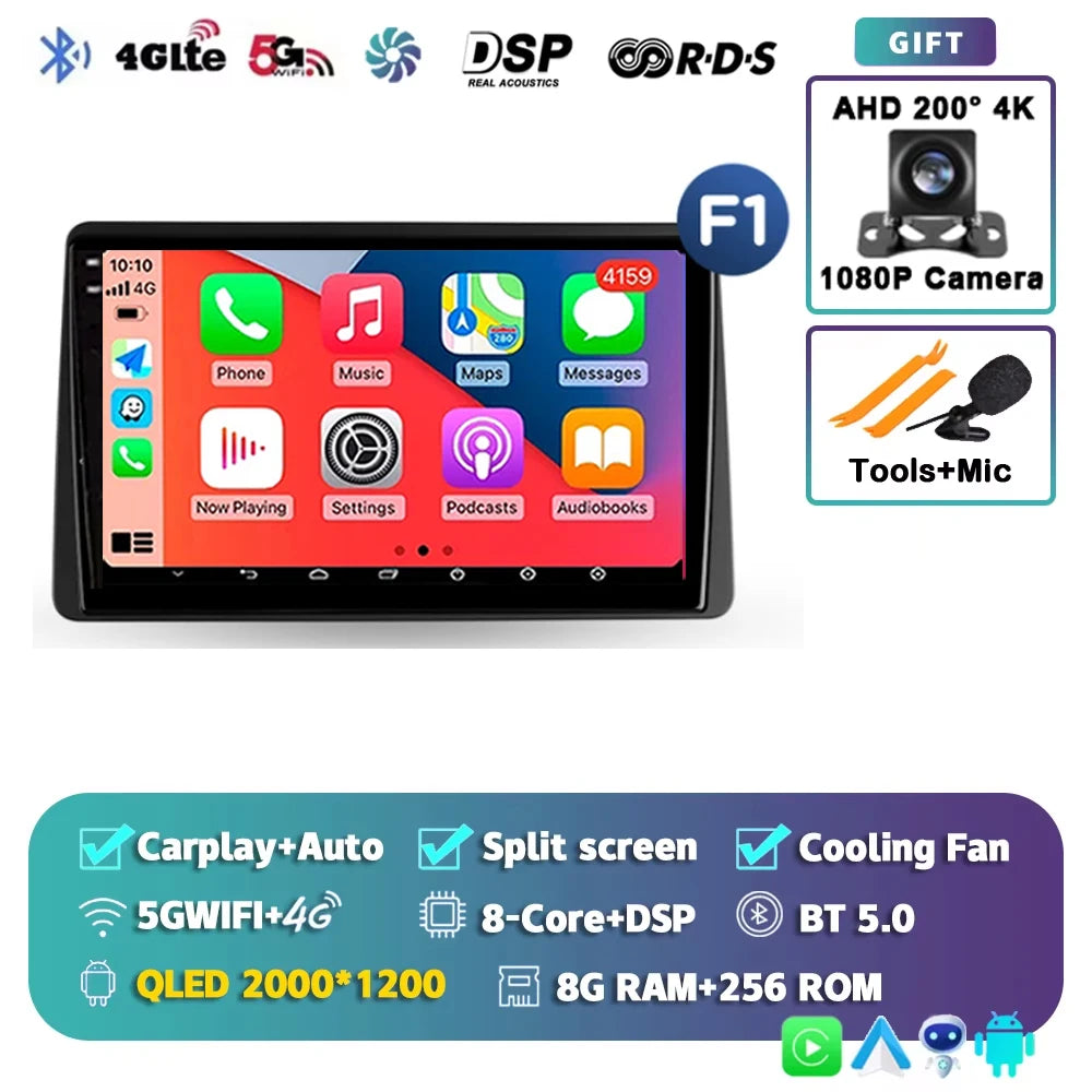 For Renault Duster HM 2 2020 - 2024 2K 12+256 QLED Android 15 CarPlay Car Radio Multimedia Video Player GPS stereo Head Unit