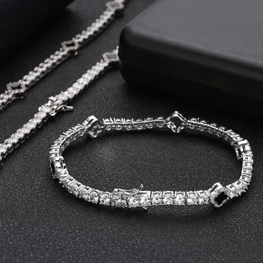 Men's NY Dainty Tennis Chain Gold/Silver Plated Zircon Bracelet Luxury Jewelry