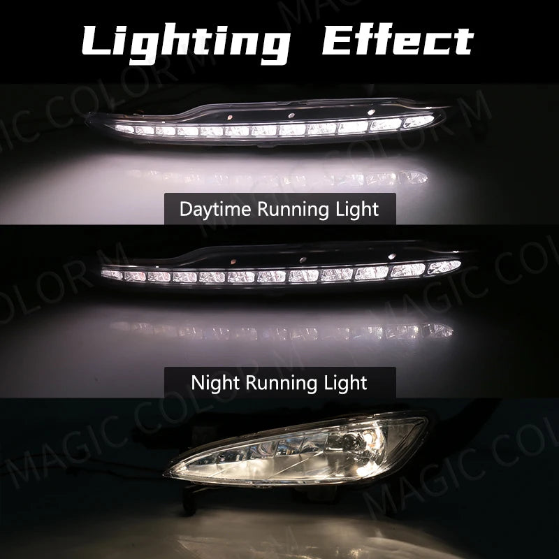 Fog Lamps DRL For KIA K5 Optima 2010 2011 2012 2013 Daytime Running Lights Auto Front Bumper Black Bezel Covers Car Accessories
