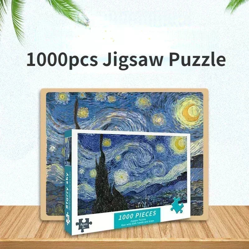 75*50CM Adult 1000 Pieces Paper Jigsaw Puzzle Lovely Cure High Difficulty Decompression Puzzle Birthday Gift  Educational Toy