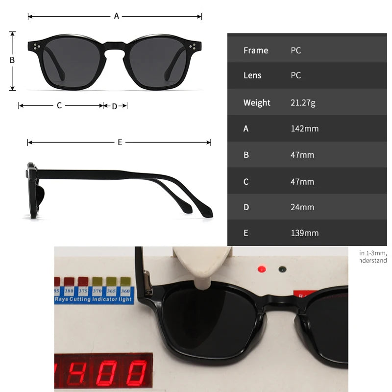 JNPCXI Polarized Vintage Rivets Polygon Round Women Sunglasses Fashion Men Shades UV400