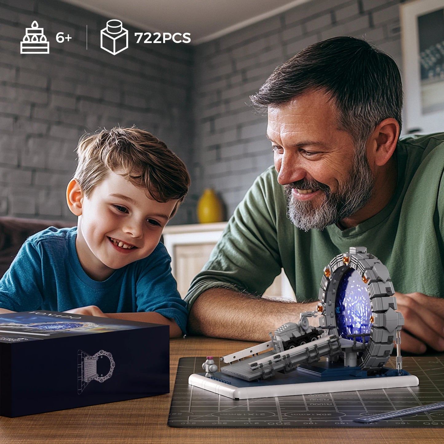 Stargateal Building Block Kit, Movie Space Travel Scenes Machine Bricks (722PCS)