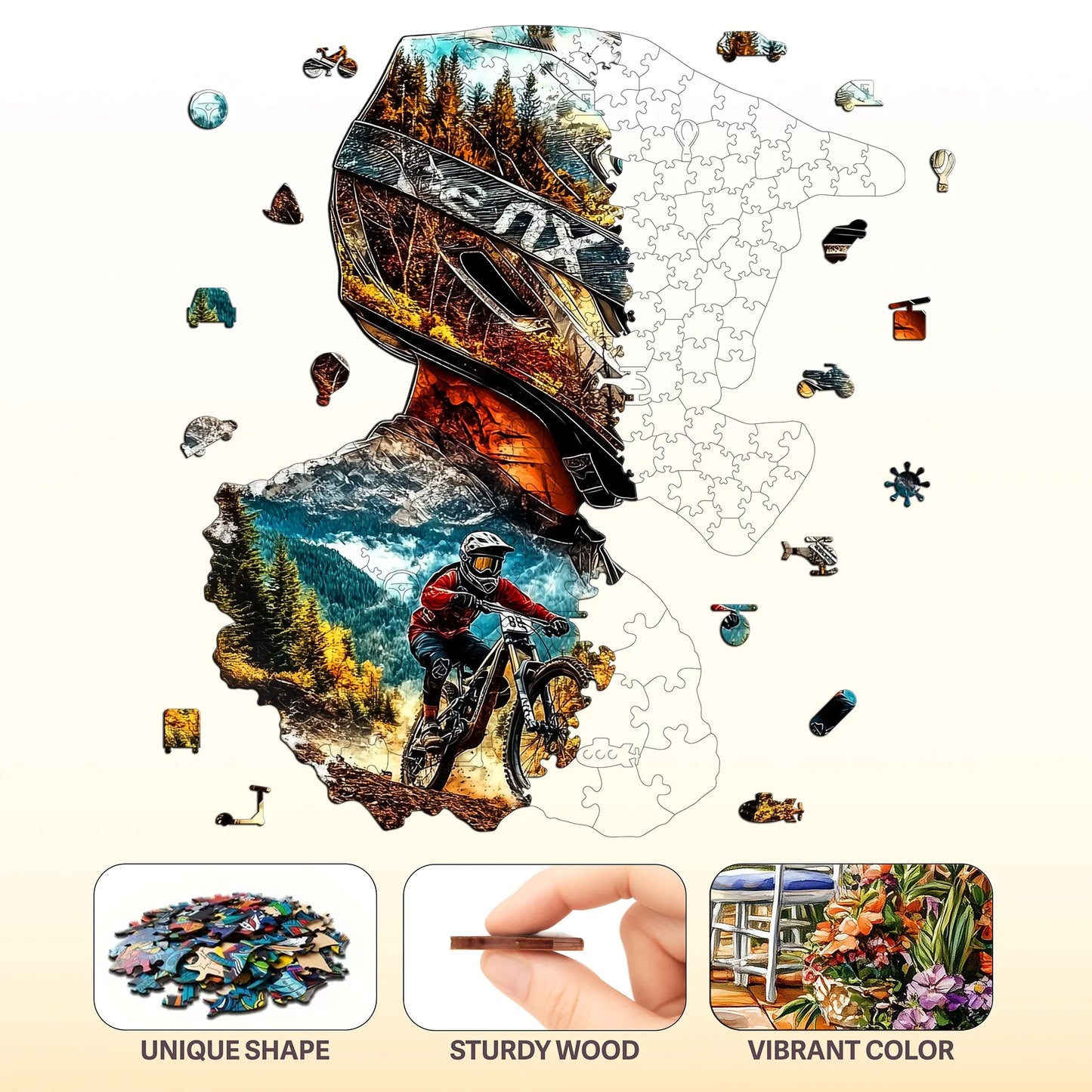 Exquisite Unique Wooden Jigsaw Puzzle Home Wood Decor Christmas and Halloween Gift Toy for Teen and Kid