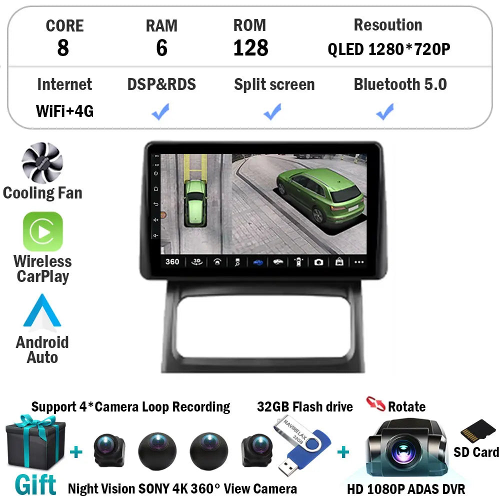 Android 15 Car Radio Carplay For Renault Clio 2 BB CB 2001 - 2012 Navigation GPS Android Auto Screen Stereo 5G Wifi BT DSP
