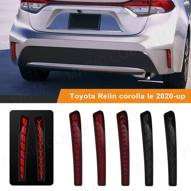 For Toyota Corolla Altis L LE XLE 2020 2021 Car Rear Bumper Reflector Red Smoked Sequential Turn Signal Light Brake Fog Lamp 12V