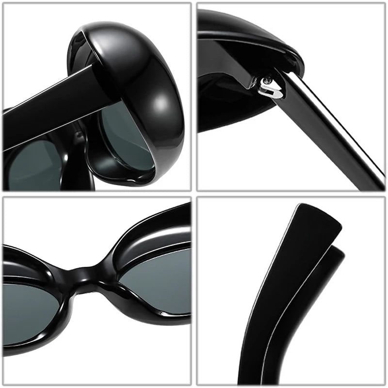 JNPCXI New Retro Oval Women Men Sunglasses Leopard Punk UV400