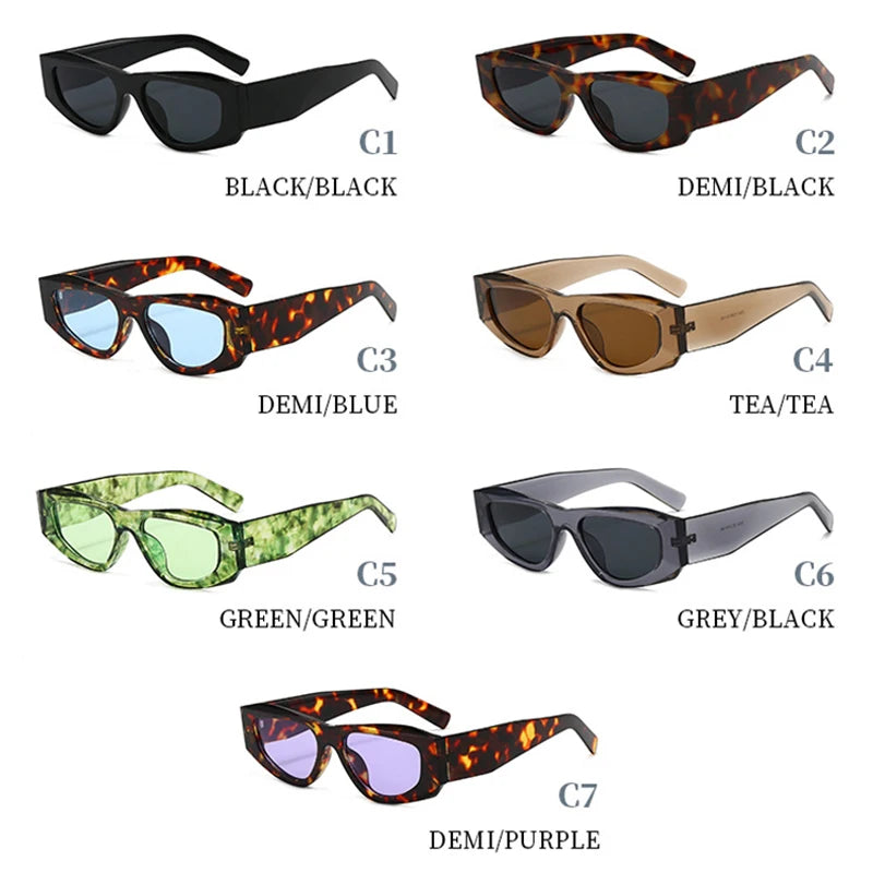 JNPCXI New Polygon Square Sunglasses Women Fashion Green Shades UV400 Retro Men Outdoor Sun Glasses