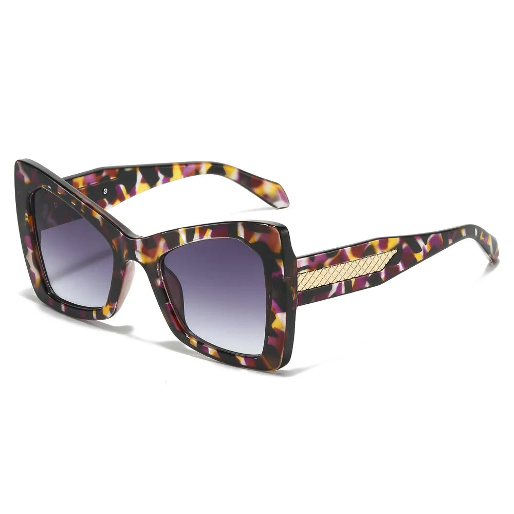 JNPCXI New Fashion Square Oversized Double Color Women Sunglasses Retro Gradient Lens Shades UV400 Men Trending Sun Glasses