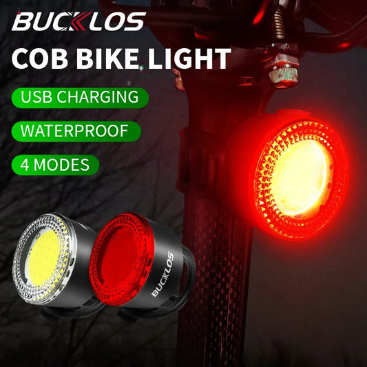 Bike COB LED Light USB Recharge Bicycle Headlight Taillight Super Bright Mountain Road Cycling Front Rear Light MTB Tail Lamp
