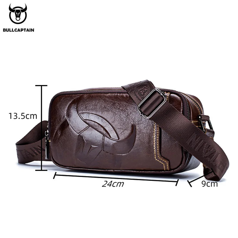 BULLCAPTAIN Brand Men's Crossbody Shoulder Bags High Quality Fashion Male Bages Business Man Messenger Bag Genuine Leather Bag's