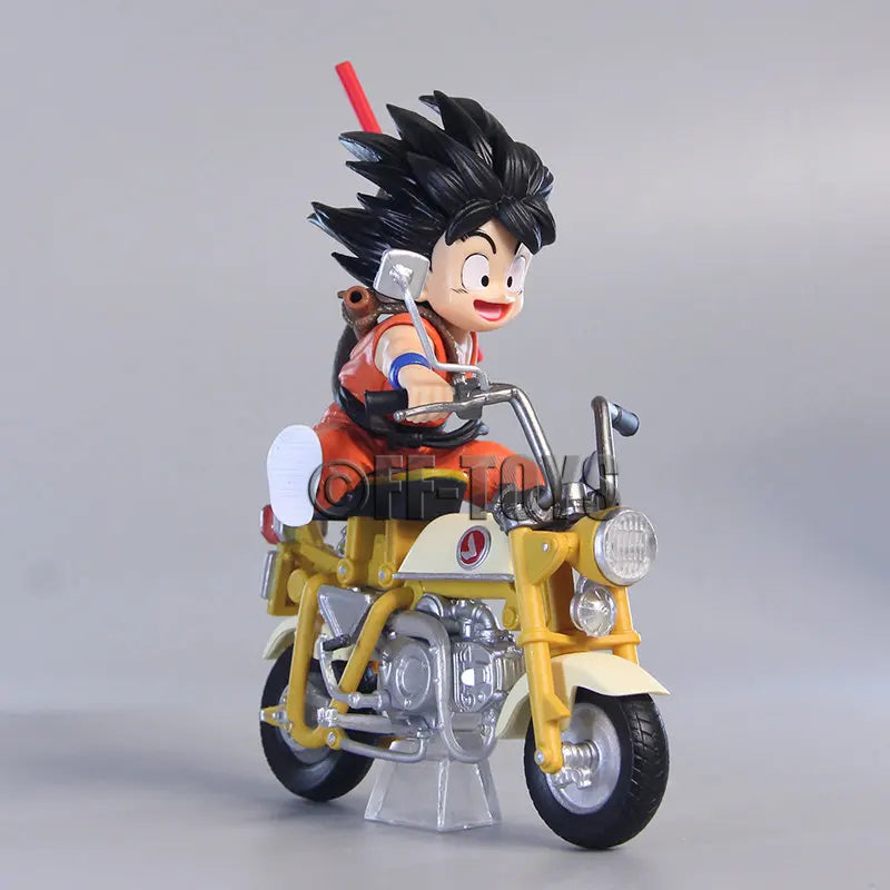 15CM Dragon Ball Son Goku Figure Master Roshi Kid Goku Kame Sennin with Motorcycle Pvc Action Figures Collection Model Toys