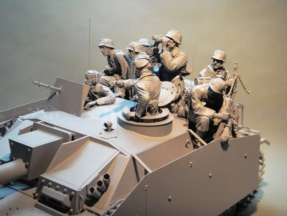 1/16 Casting Resin Model Kit Tank Corps Members 8 People Including Scene Model Unpainted