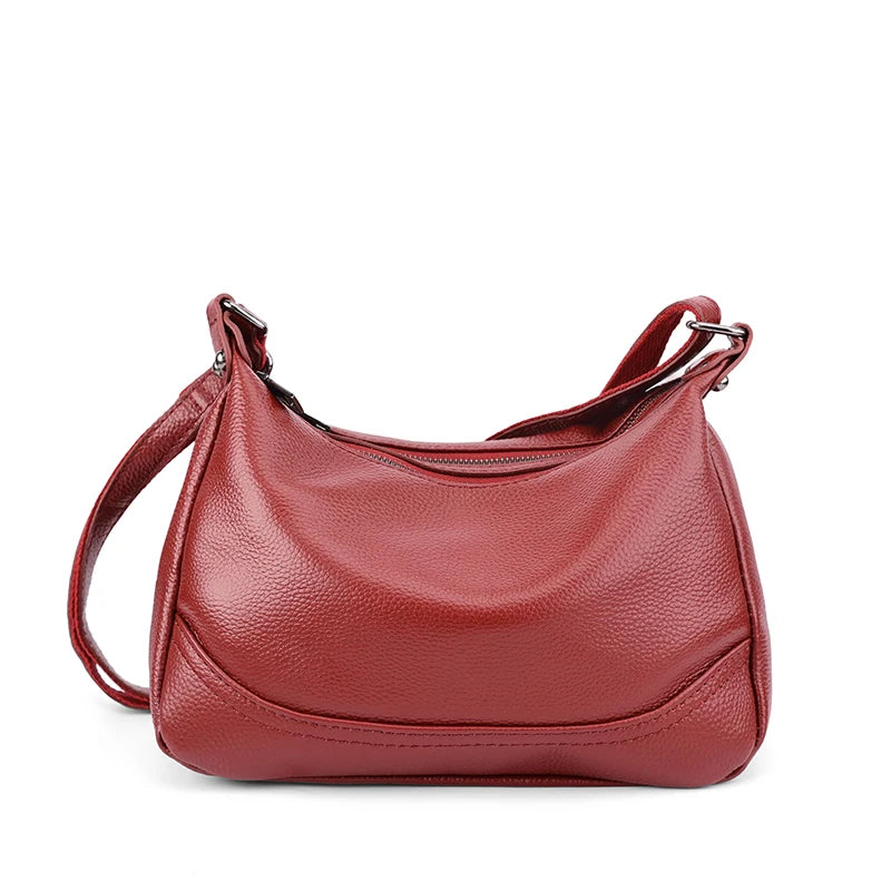 Genuine Leather Hobo Bag for Women Large Capacity Soft Leather Crossbody Shoulder Bag Vintage Casual Everyday Commute Tote Bag