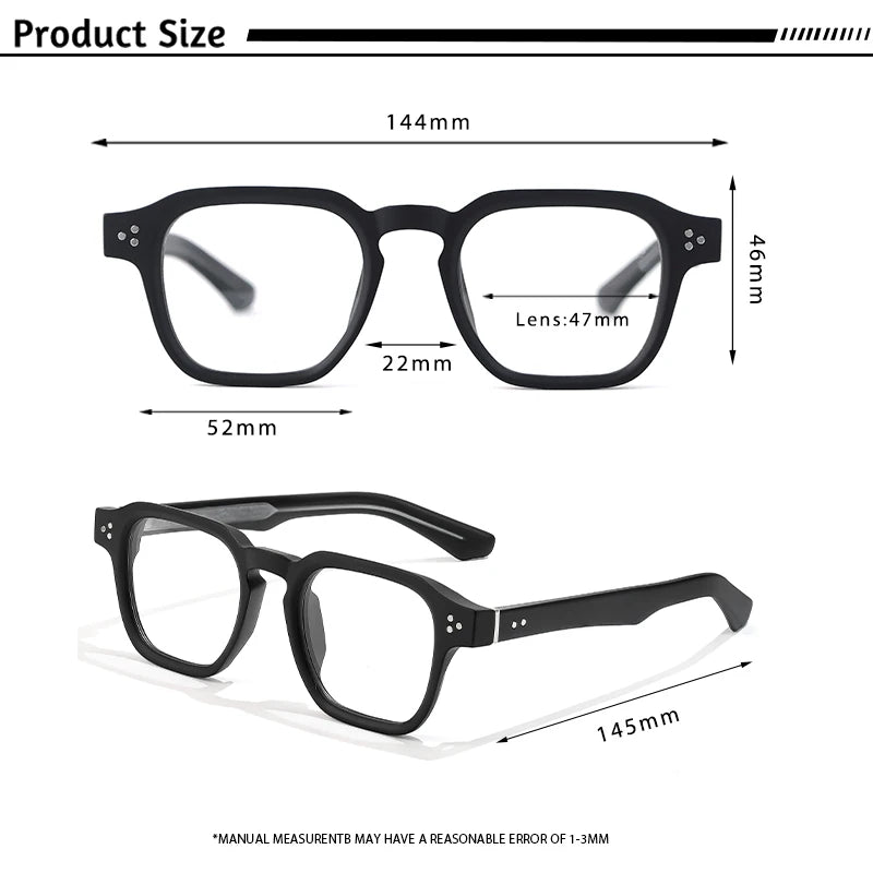 CATERSIDE Retro Square Glasses Men Anti Blue Light Core Insert Temple Computer Glasses for Women Luxury Brand Glasses Frame