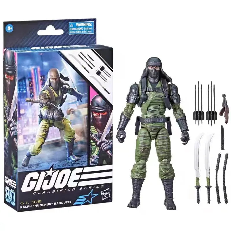Original Hasbro G.I. Joe Classified Series 80 Ralph "Nunchuk" Badducci Action Figure Collection Toys Ornaments