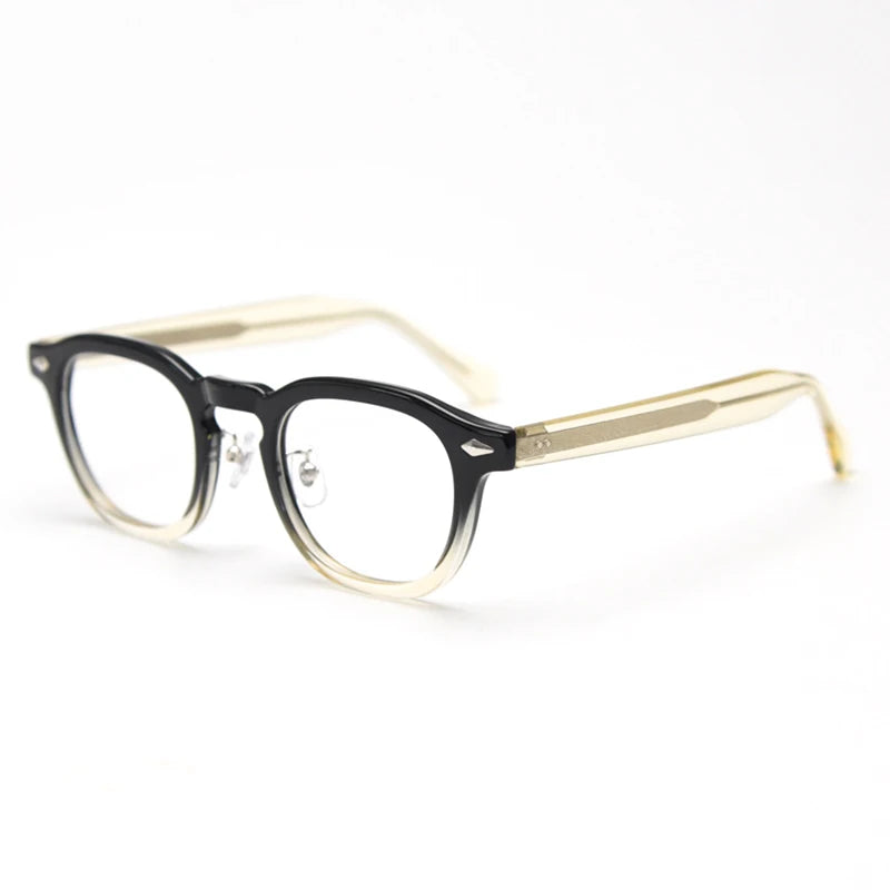 Caterside Retro Oval Eyeglass Transparent Lenses Men High Quality Flat Light  Women Glasses Gift Set Artistic
