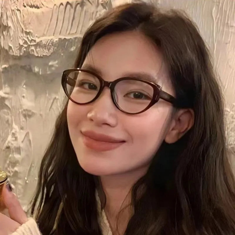 Retro Sweet Cool Spice Millennium Y2K Cat Eye  Frame Anti Blue Light Glasses for Women Black Frame European American Eyeglasses
