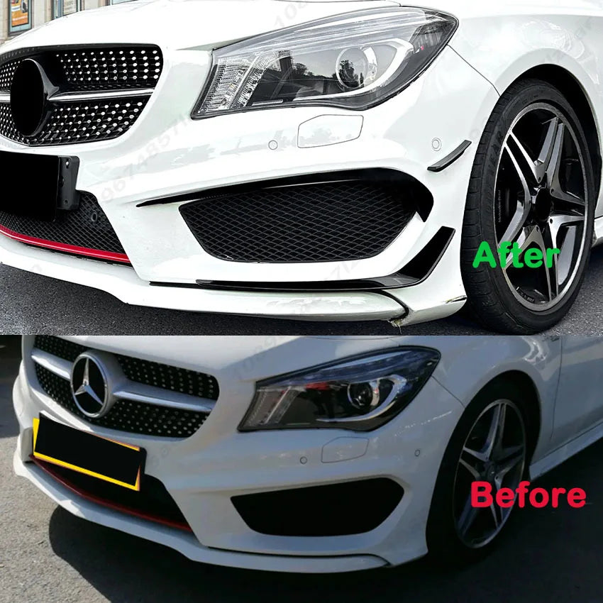 For Mercedes Benz CLA Class W117 C117 220 250 A45 AMG 2013-2015 Car Front Bumper Spoiler Fog Lamp Frame Side Diffuser Splitter