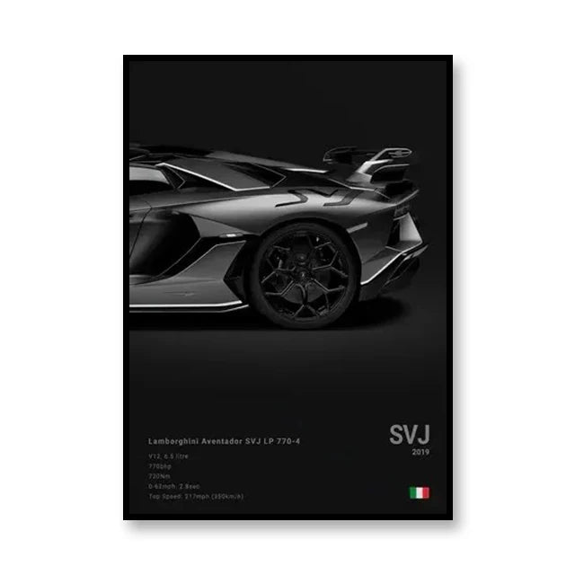 2019 SVJ Lamborghini Print Famous Brand Cars Canvas Wall Art Poster Room Decor