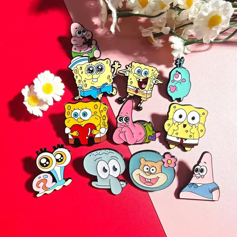 11 PCS Cartoon Anime Enamel Pins Set Funny Animation Good Friend Metal Brooch Badges Jewellery Accessories for Gifts