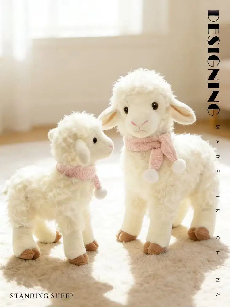 The latest cute standing lamb doll Kawaii stuffed plush toy doll cartoon anime cute children's birthday holiday gift doll